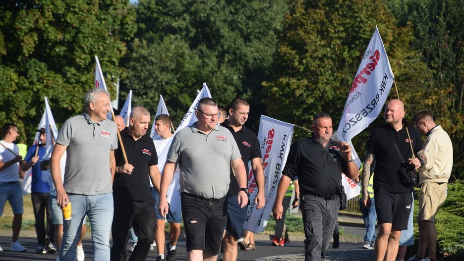 Protest związkowców w Jastrzębiu