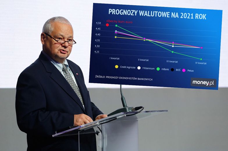 NBP dalej osłabia złotego. Ma to sens? Prognozy na 2021 rok zakładają niższe kursy walut