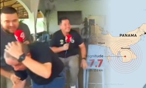 Nagle zatrzęsły się ściany. Kamery uchwyciły reakcję prezenterów