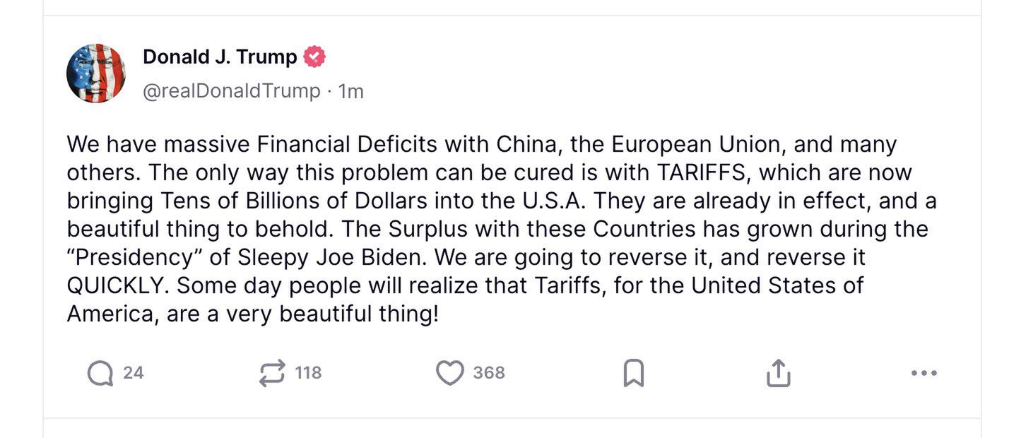 Wpis Donalda Trumpa