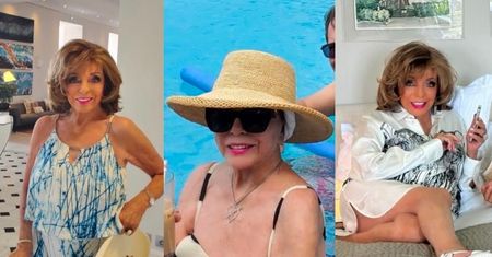Joan Collins korzysta z życia, wczasując się z młodszym o trzy dekady mężem w St. Tropez. Dacie wiarę, że ma 93 LATA? (ZDJĘCIA)