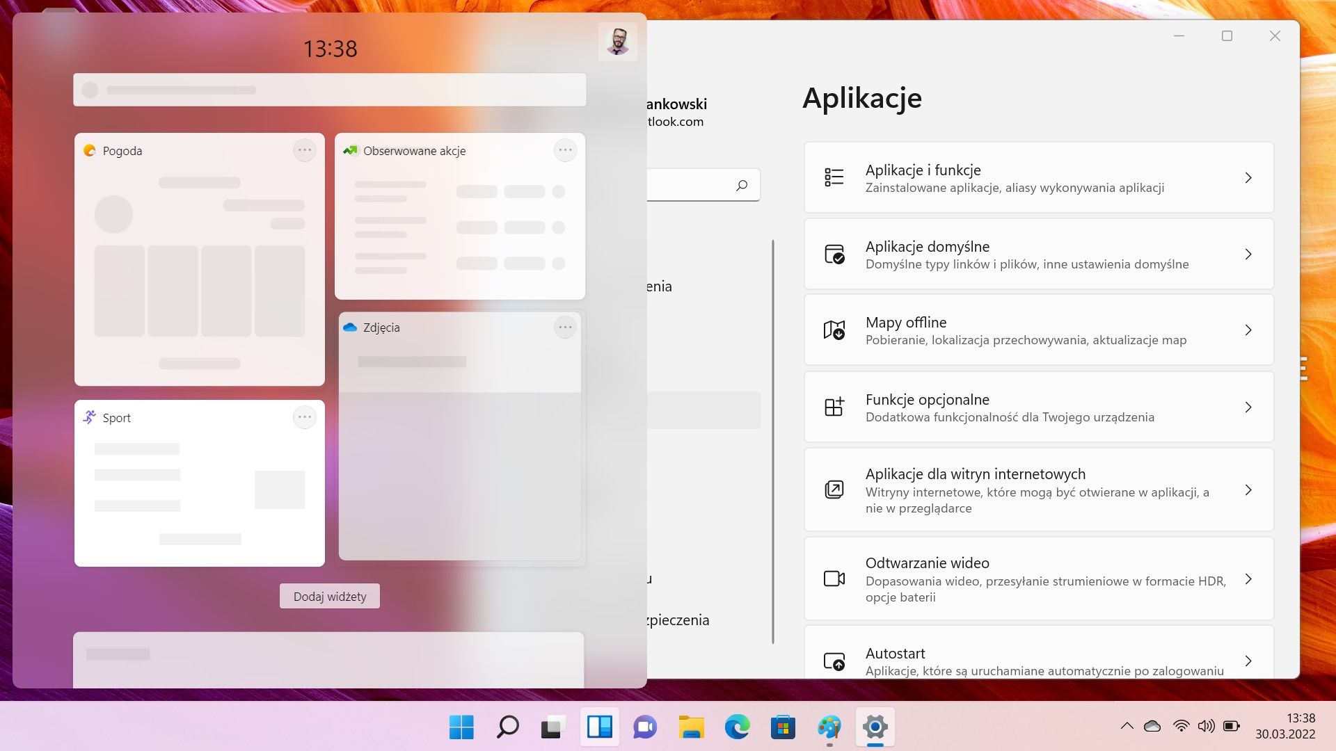 Windows 11 okienka