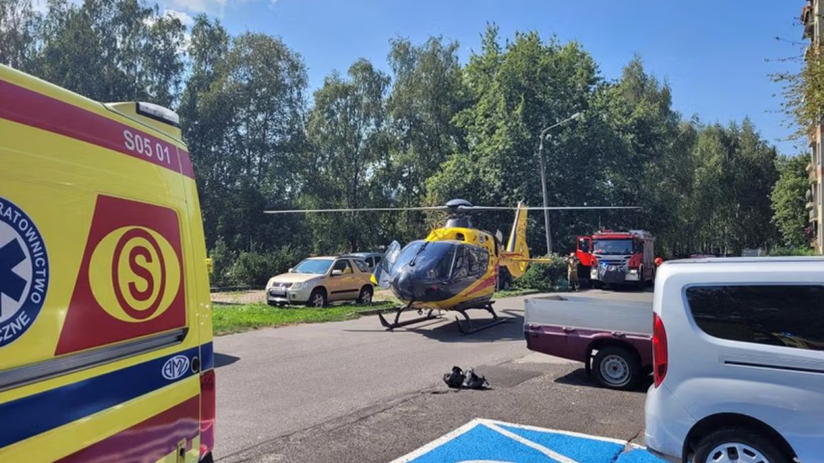 Akcja ratunkowa po upadku chłopca z balkonu