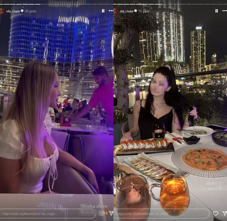 Ola Ciupa dodała wymowne zdjęcie z dubajskiej restauracji