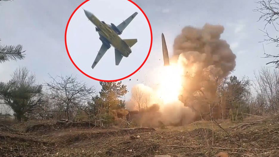Rosyjska wyrzutnia rakiet Iskander i ukraiński Su-24 z pociskami Storm Shadow