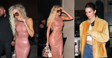 Khloe Kardashian chwali się efektami katorżniczych ćwiczeń w obcisłej, lateksowej sukience (ZDJĘCIA)