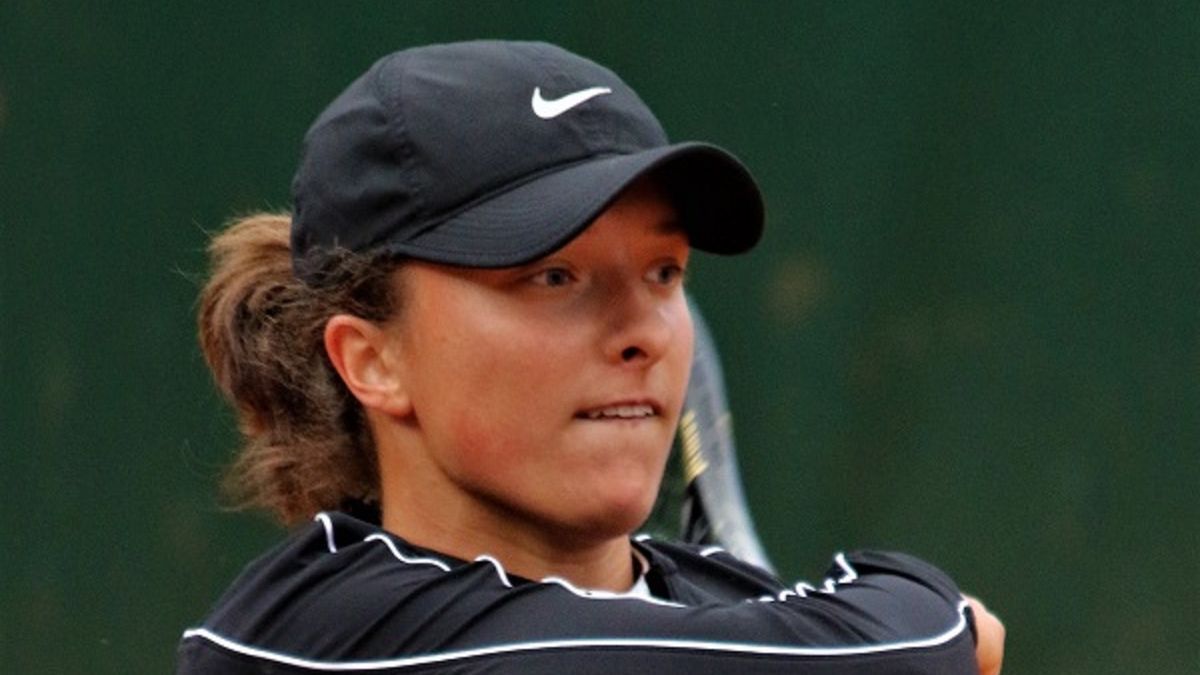 Iga Świątek w czasie jednego z treningów