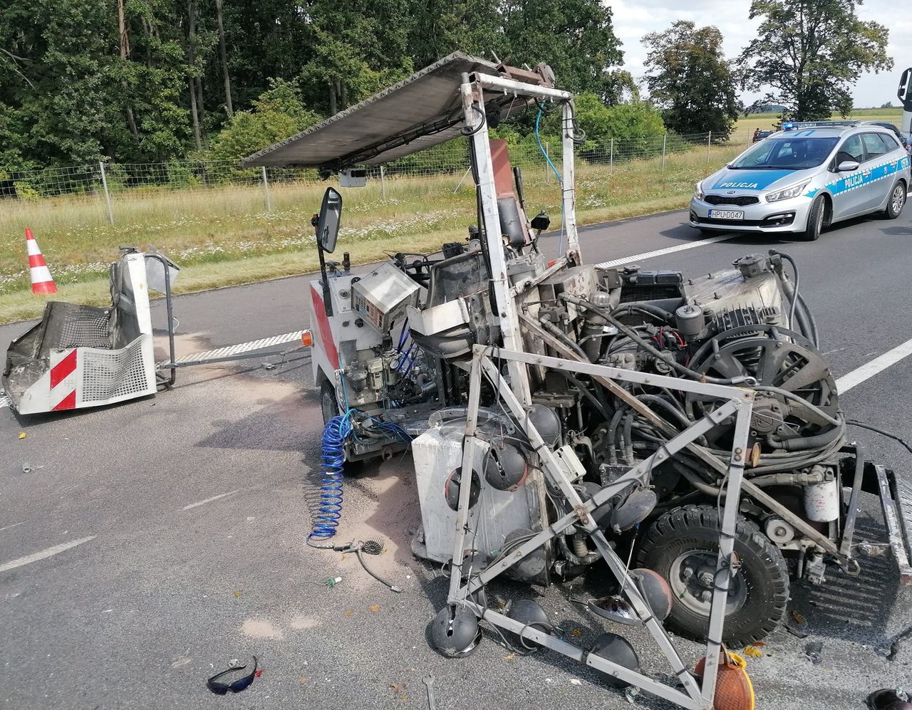 Tragedia na autostradzie. Zginął pracownik malujący oznakowanie