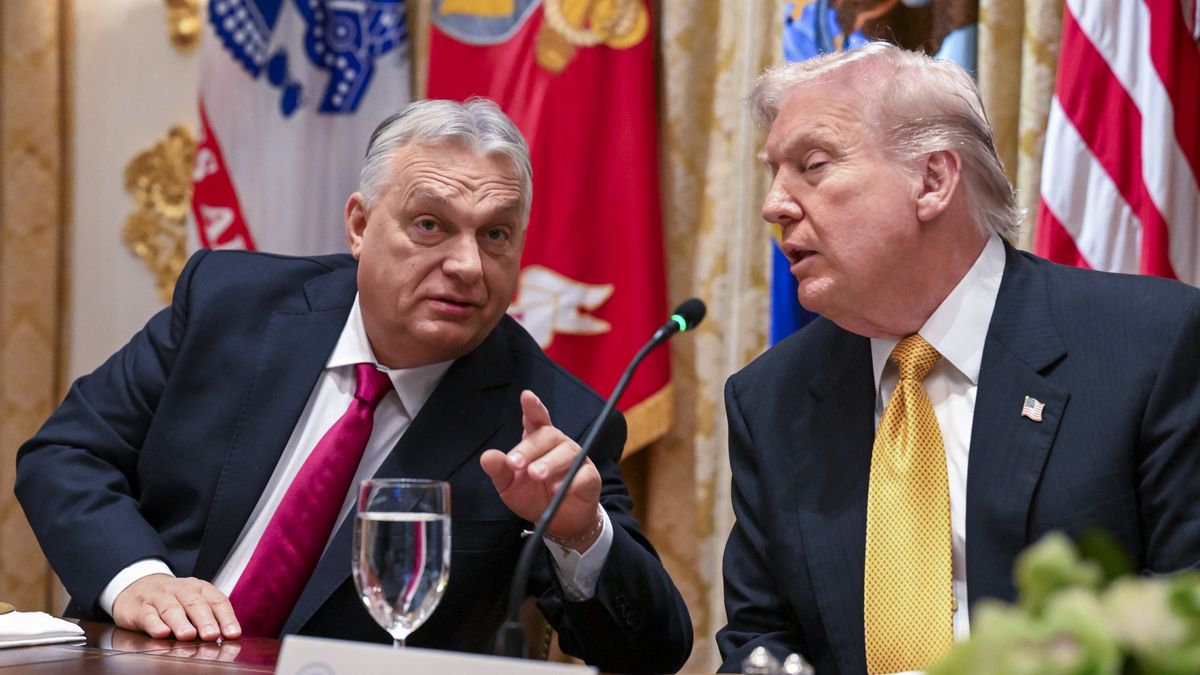 WASHINGTON, DC - NOVEMBER 7:U.S. President Donald Trump interacts with Prime Minister of Hungary Viktor Orban during a bilateral lunch with in the Cabinet Room of the White House on November 7, 2025 in Washington, DC. Trump and Orban discussed the war in Ukraine, Hungary's purchase of Russian oil, and European relations. (Photo by Roberto Schmidt/Getty Images)