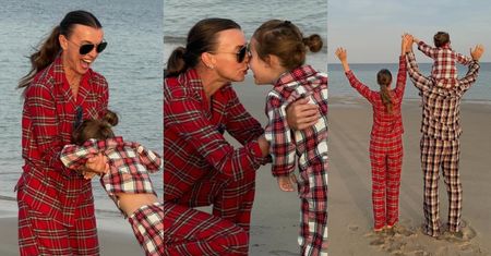 Katarzyna Sokołowska szaleje na plaży z 3-letnim synkiem. Do wygłupów w piżamach dołączył mąż-milioner (ZDJĘCIA)