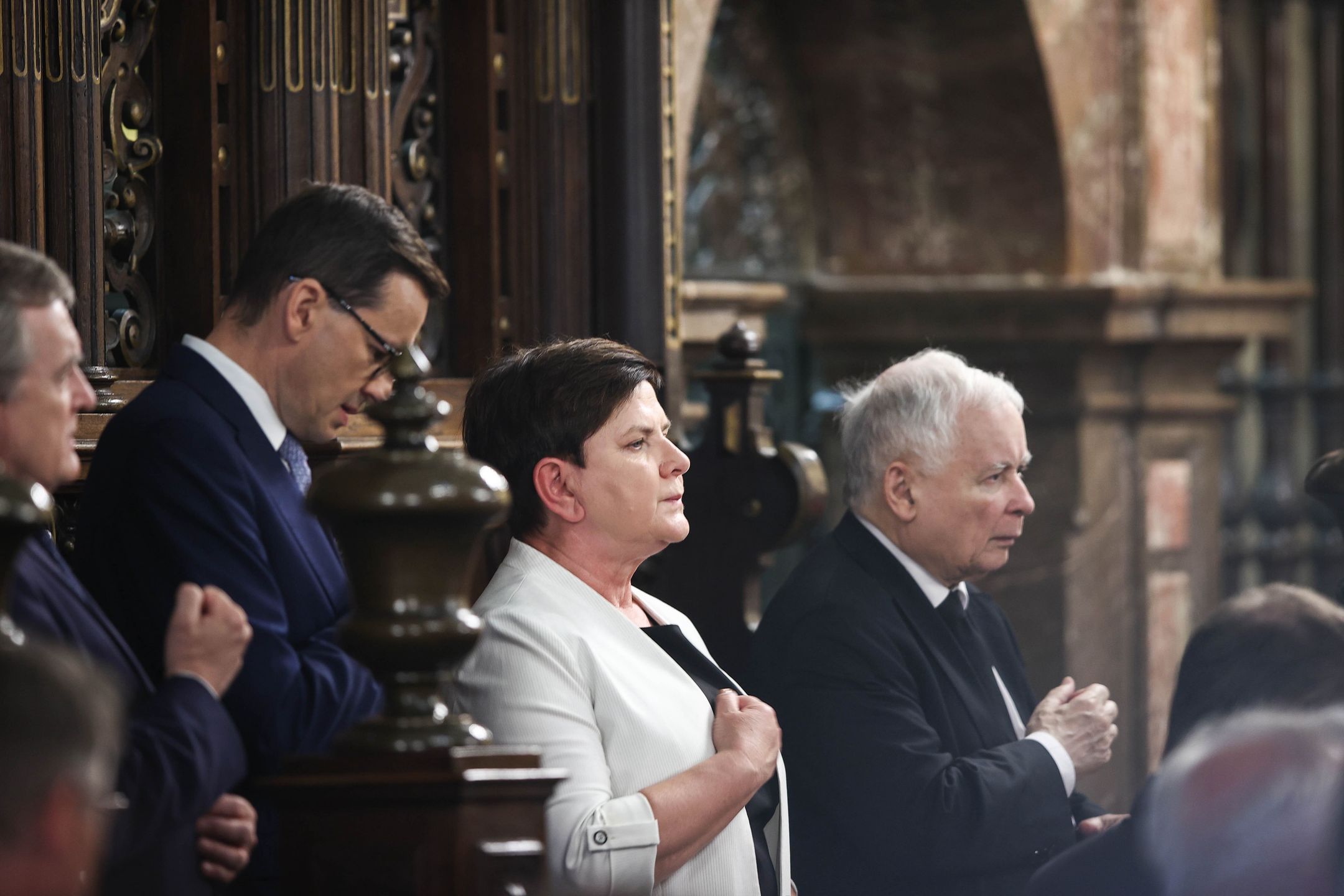 Kraków, 18.06.2022. Jarosław Kaczyński i politycy PiS na Wawelu