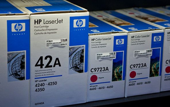 Kartridże do drukarek HP (fot. Getty Images, Ramin Talaie / Contributor)