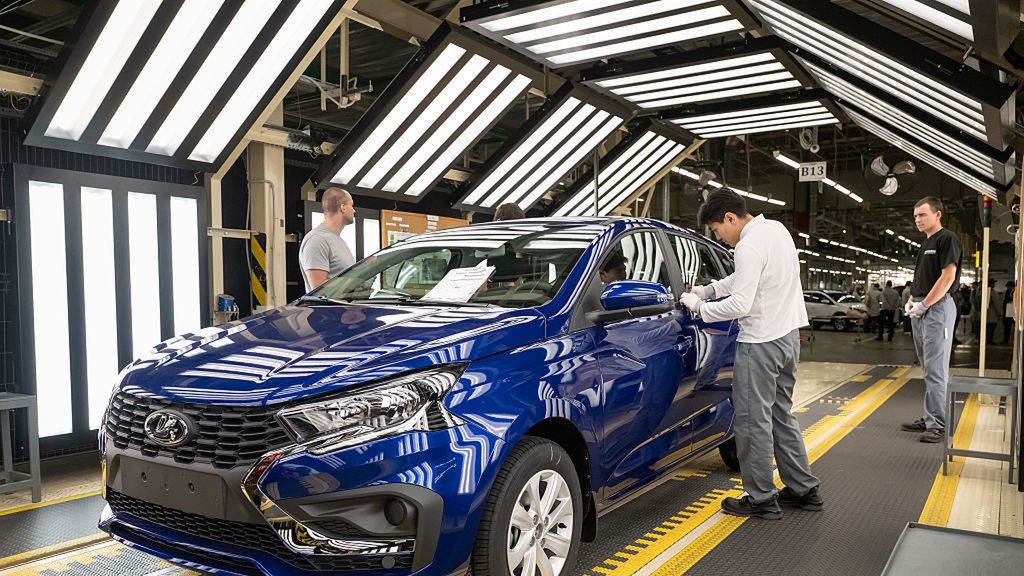 Workers on the production line of the "Avtozavod St.
SAINT PETERSBURG, RUSSIA - 2025/09/18: Workers on the production line of the "Avtozavod St. Petersburg" plant assemble the LADA Iskra car. The agreement on the localization of Iskra production between AVTOVAZ and the "Avtozavod St. Petersburg" plant was signed in June at the St. Petersburg International Economic Forum (SPIEF). Within three months, the enterprise reconfigured the assembly lines and trained the staff. Mass production of LADA Iskra cars began at the plant. (Photo by Andrei Bok/SOPA Images/LightRocket via Getty Images)
SOPA Images
iskra production, lada iskra cars, enterprise, avtovaz, lada iskra car, workers, mass production, assembly lines, avtozavod st. petersburg plant, production