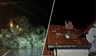 Burza frontowa na południu Polski. Uszkodzony dach podstawówki, kościół i trąba powietrzna