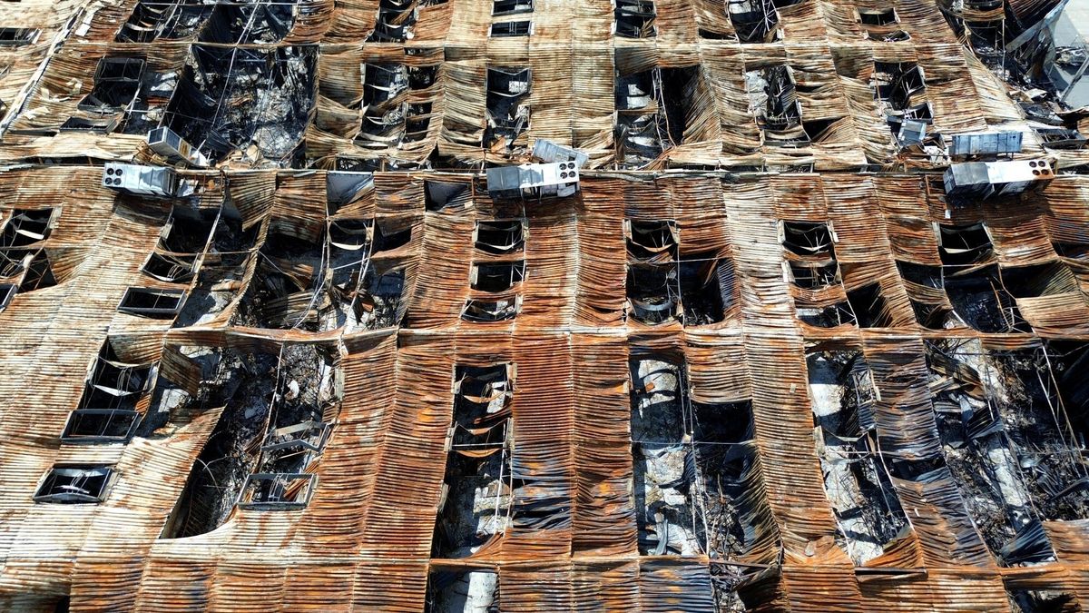 Kontenery na Marywilskiej z lotu ptaka