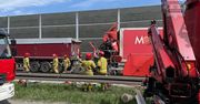 Mysłowice: Zablokowana trasa S1. Zderzyły się dwie ciężarówki, jedna stanęła w ogniu
