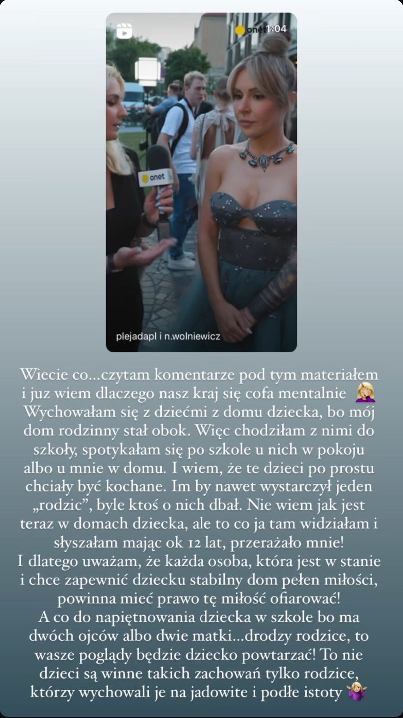 Blanka Lipińska o adopcji dzieci przez pary jednopłciowe 
