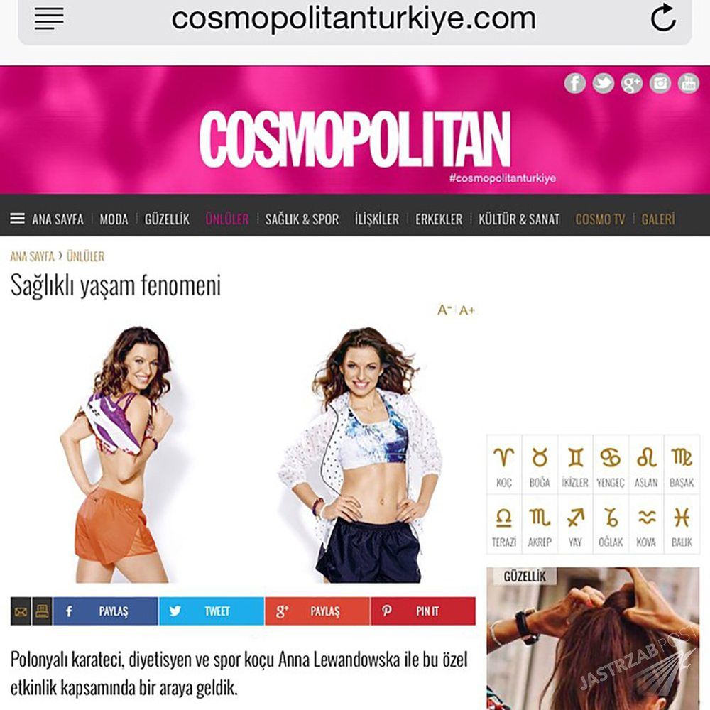 Anna Lewandowska w tureckim Cosmpolitan, fot. Instagram