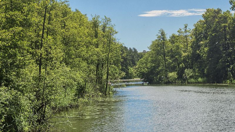 Na dryfującą po rzeczce łódkę, a obok niej ciało, natrafił mężczyzna, płynący pontonem