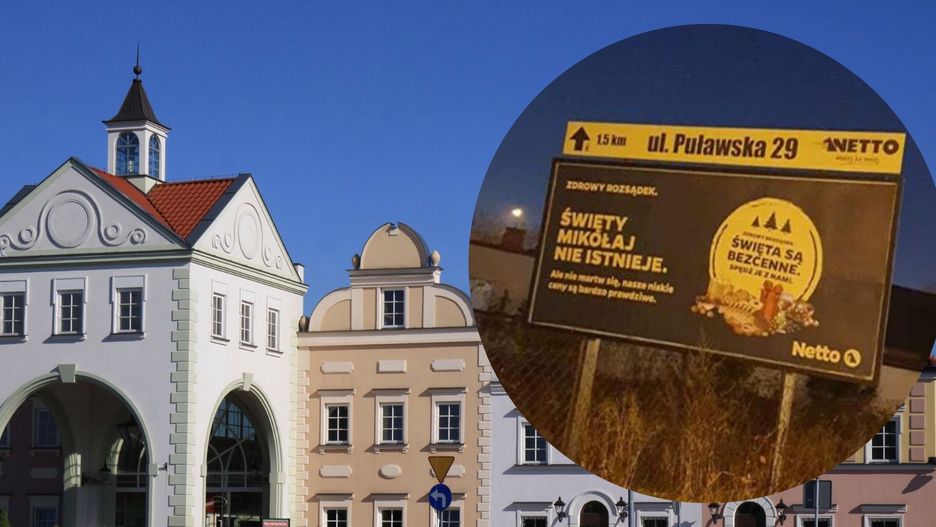 Reklama w Piasecznie psuje magię świąt