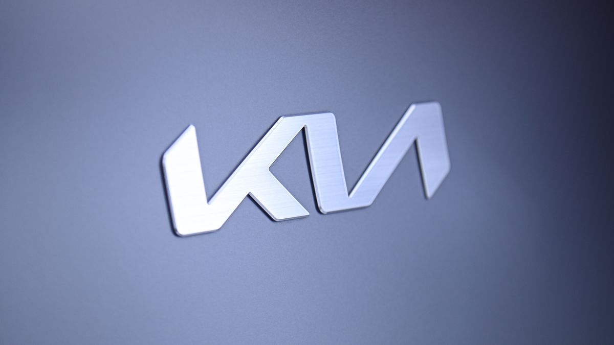 A Kia logo is visible on its electric car, the EV6, at the Bharat Mobility Global Expo 2024 in New Delhi, India, on February 2, 2024. (Photo by Kabir Jhangiani/NurPhoto via Getty Images)