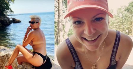 Rubaszna Magdalena Narożna kusi nagimi piersiami i czerwonym bucikiem na wakacjach w Bułgarii (FOTO)