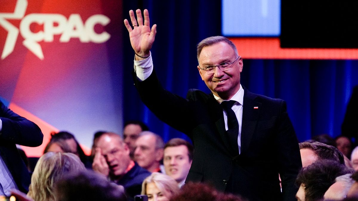 Prezydent Andrzej Duda na konferencji amerykańskiej prawicy.