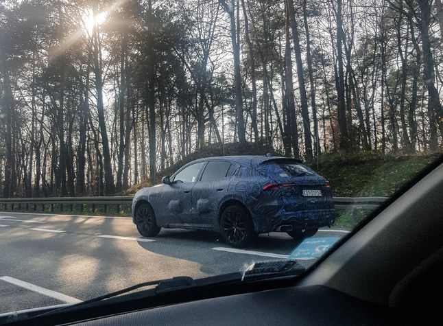 A covered model of the Maserati Grecale on the streets of Krakow