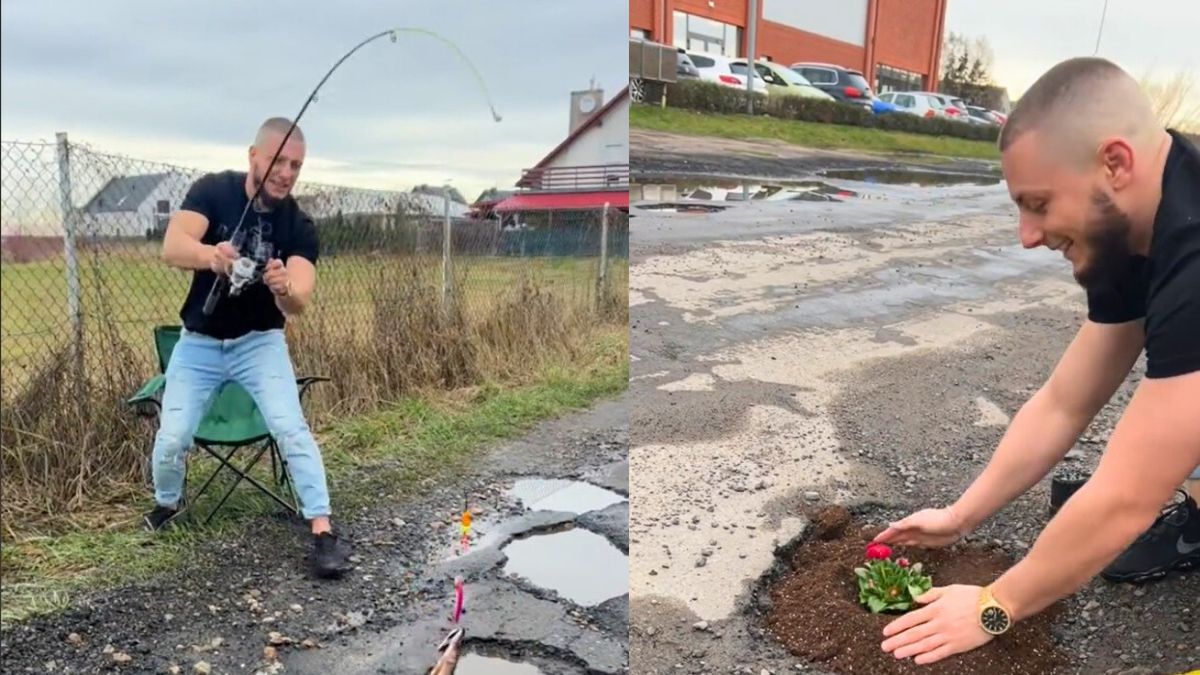 Te dziury w drodze z Leszna stały się internetowym wiralem 