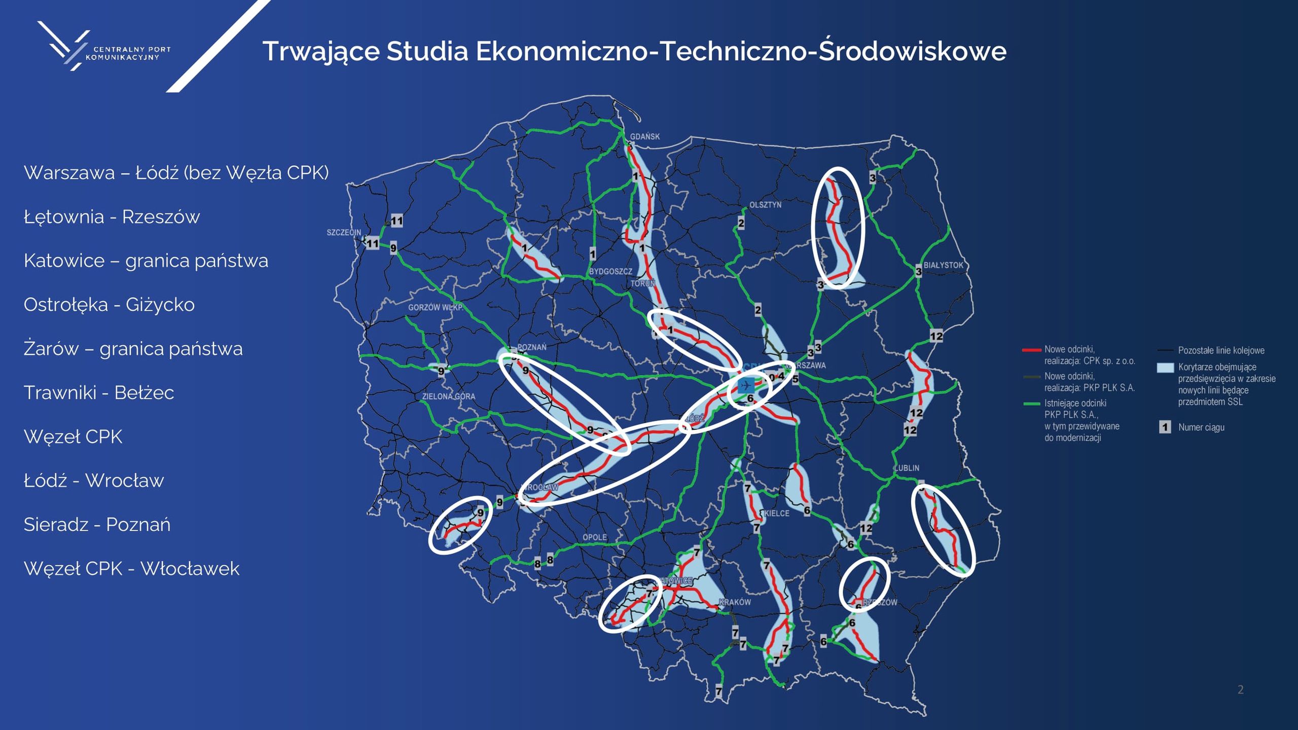 Przygotowywane Studia Ekonomiczn-Techniczno-Środowiskowe dla linii KDP, prowadzących do lotniska CPK