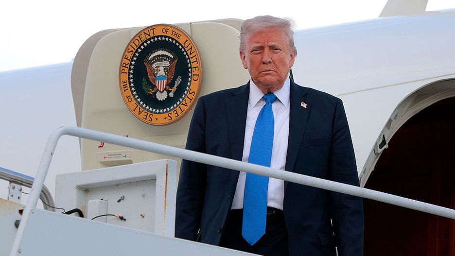 President Trump Addresses University Of Alabama Graduating Class
TUSCALOOSA, ALABAMA - MAY 01: U.S. President Donald Trump disembarks from Air Force One at Tuscaloosa National Airport on May 01, 2025 in Tuscaloosa, Alabama. Trump will be addressing graduating students at the University of Alabama. (Photo by Anna Moneymaker/Getty Images)
Anna Moneymaker