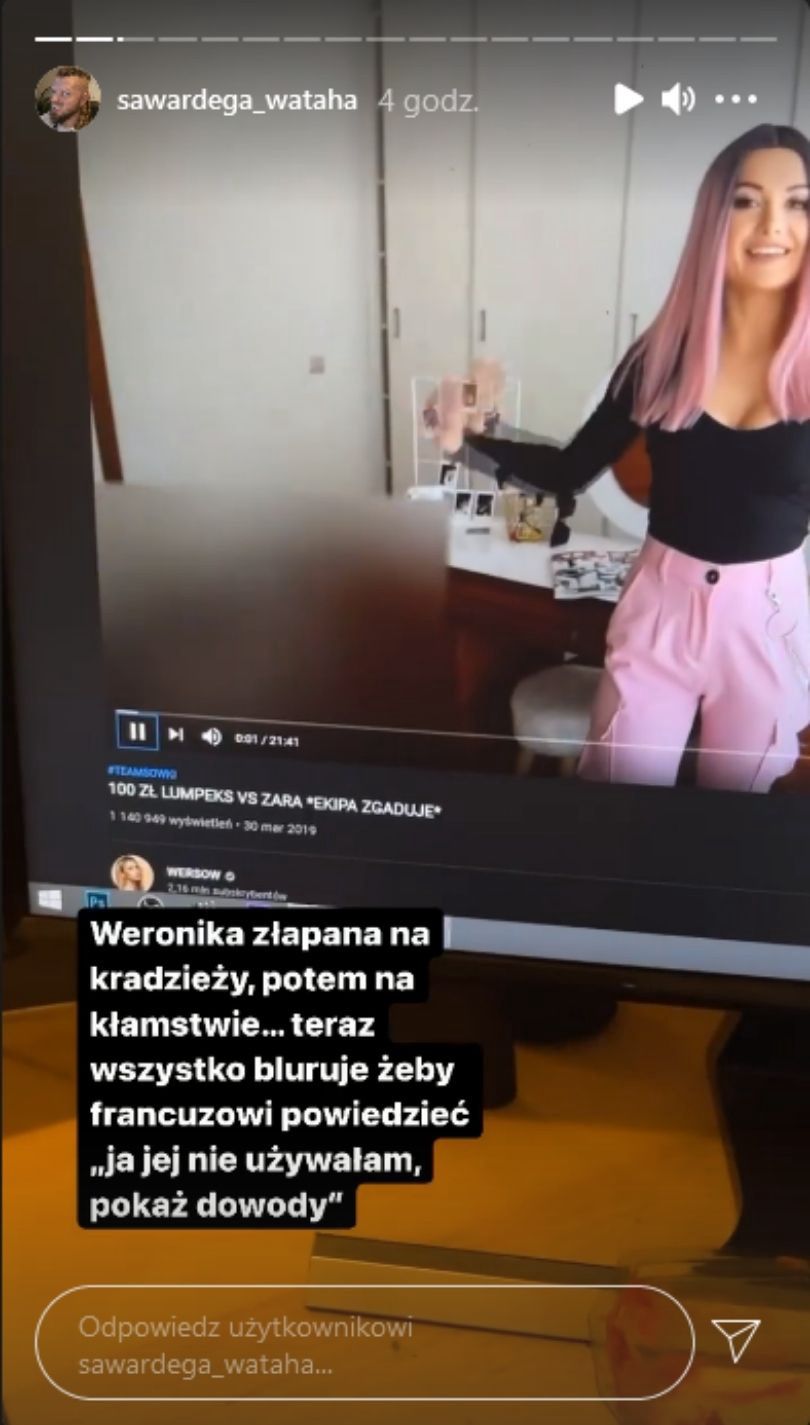 Wersow usunęła logo ze starych filmów. Sylwester Wardęga zabezpieczył dowody