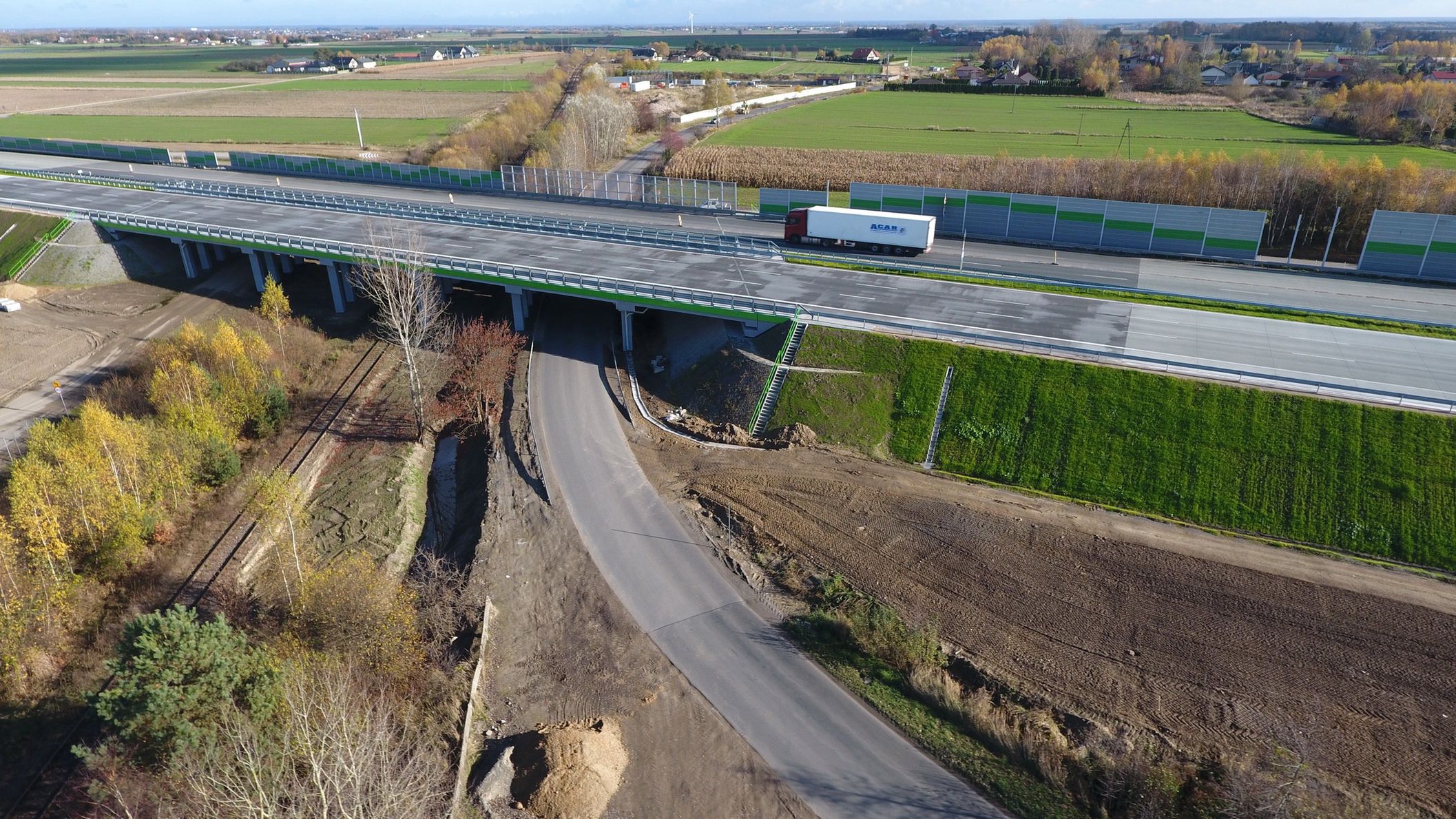 Autostrada A1 między Piotrkowem Trybunalskim a Kamieńskiem w listopadzie 2022 r.