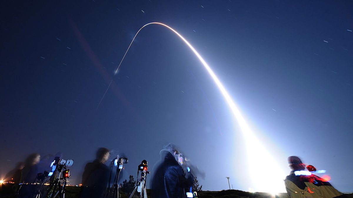 VANDENBERG AFB, CA - February 24: NASA's  million Orbiting Carbon Observatory mission failed today during launch from Vandenberg Air Force on Tuesday, February 24, 2009. but the satellite failed to reach orbit  when the protective nose cone fairing failed to separate properly in the climb to space, agency officials said.
The satellite's four-stage solid-fuel Orbital Sciences Taurus XL rocket blasted off at 4:55:30 a.m. EST and roared away about five minutes behind schedule. The ascent appeared normal and telemetry indicated all systems were working as planned. . (Photo by Gene Blevins/MediaNews Group/Los Angeles Daily News via Getty Images)