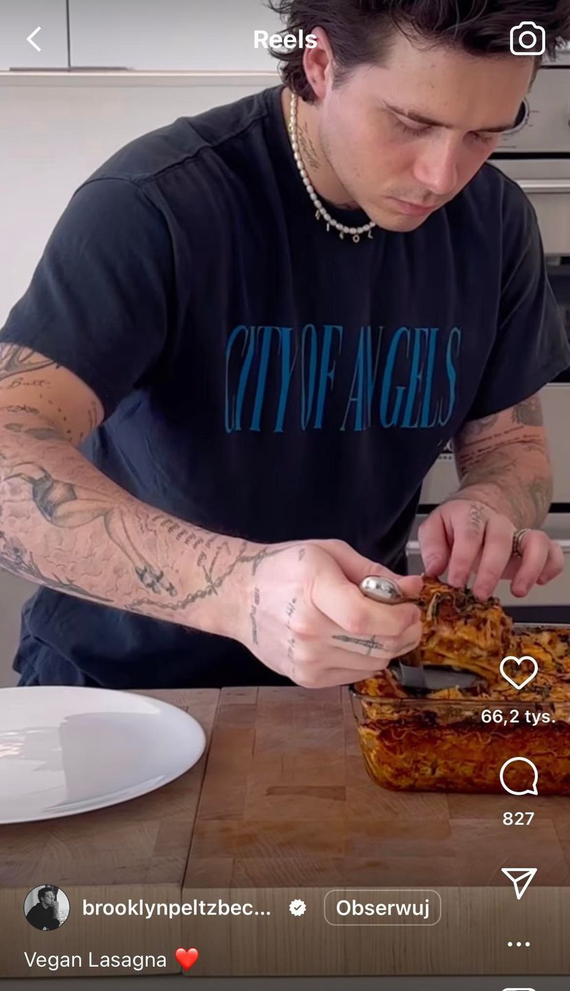 Brooklyn Beckham prezentuje przepis na wegańską lazanię