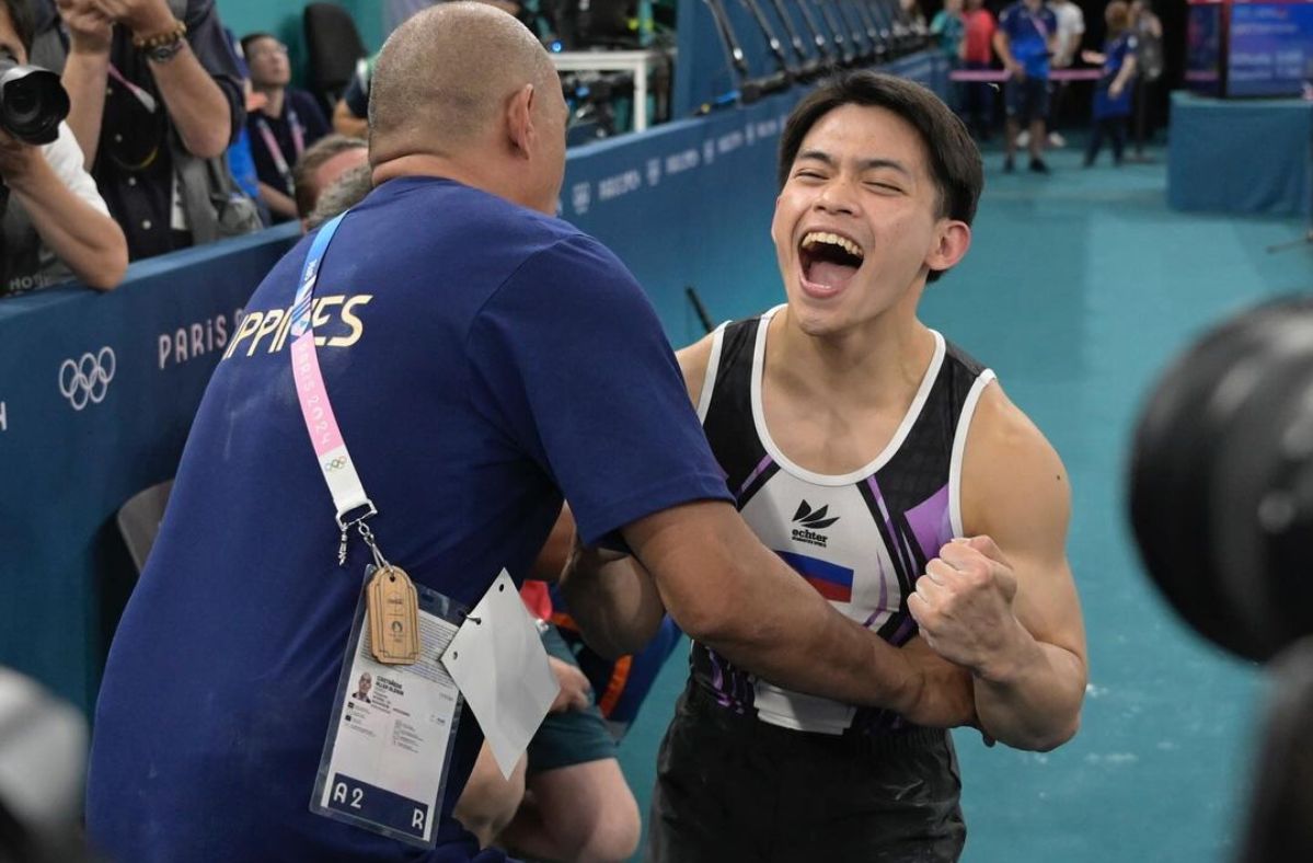 Filipino gymnast wins gold and lifetime pasta reward at Paris Olympics