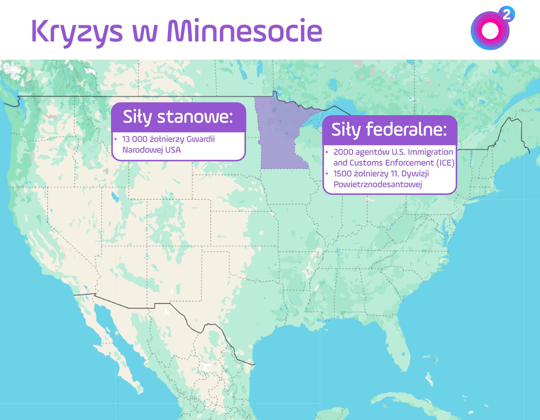 Podział sił konfliktu w USA