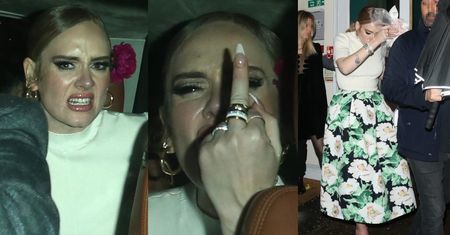 Rozjuszona Adele i jej wydatne usta pozdrawiają paparazzi środkowym palcem (ZDJĘCIA)