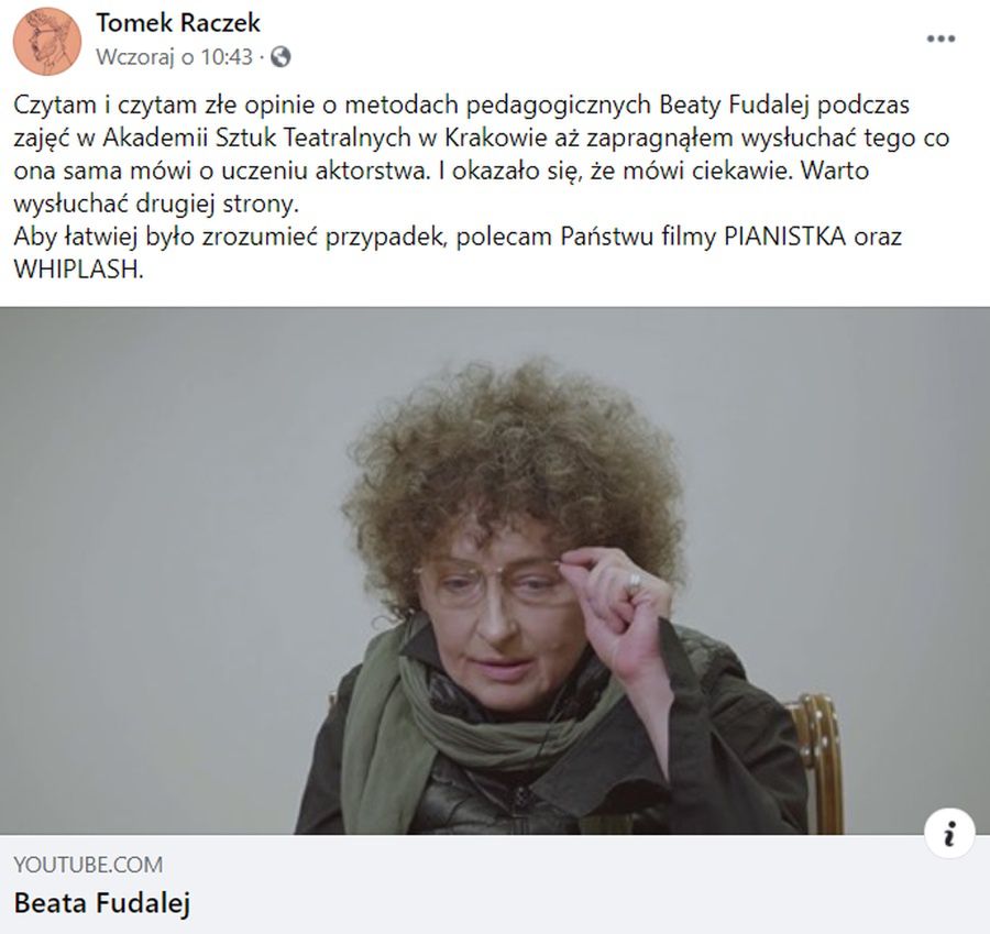 Tomasz Raczek broni Beaty Fudalej?