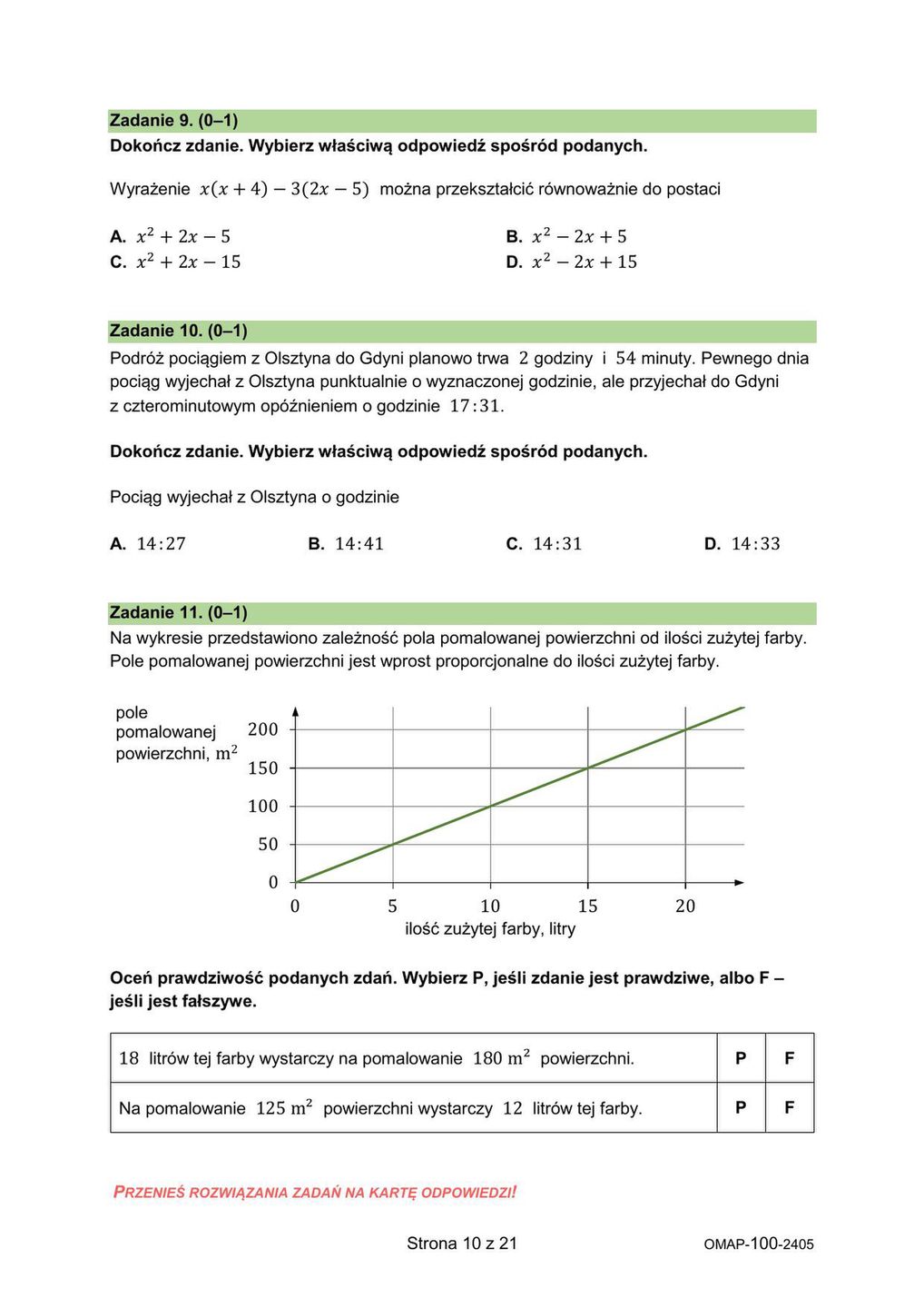 Egzamin ósmoklasisty z matematyki