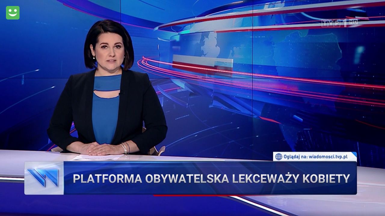 "Wiadomości" w kółko o tym samym. Nie zmienili nawet paska