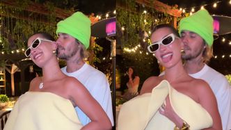 Hailey Bieber eksponuje CIĄŻOWY BRZUCH w objęciach Justina Biebera. Urocza z nich para? (WIDEO)