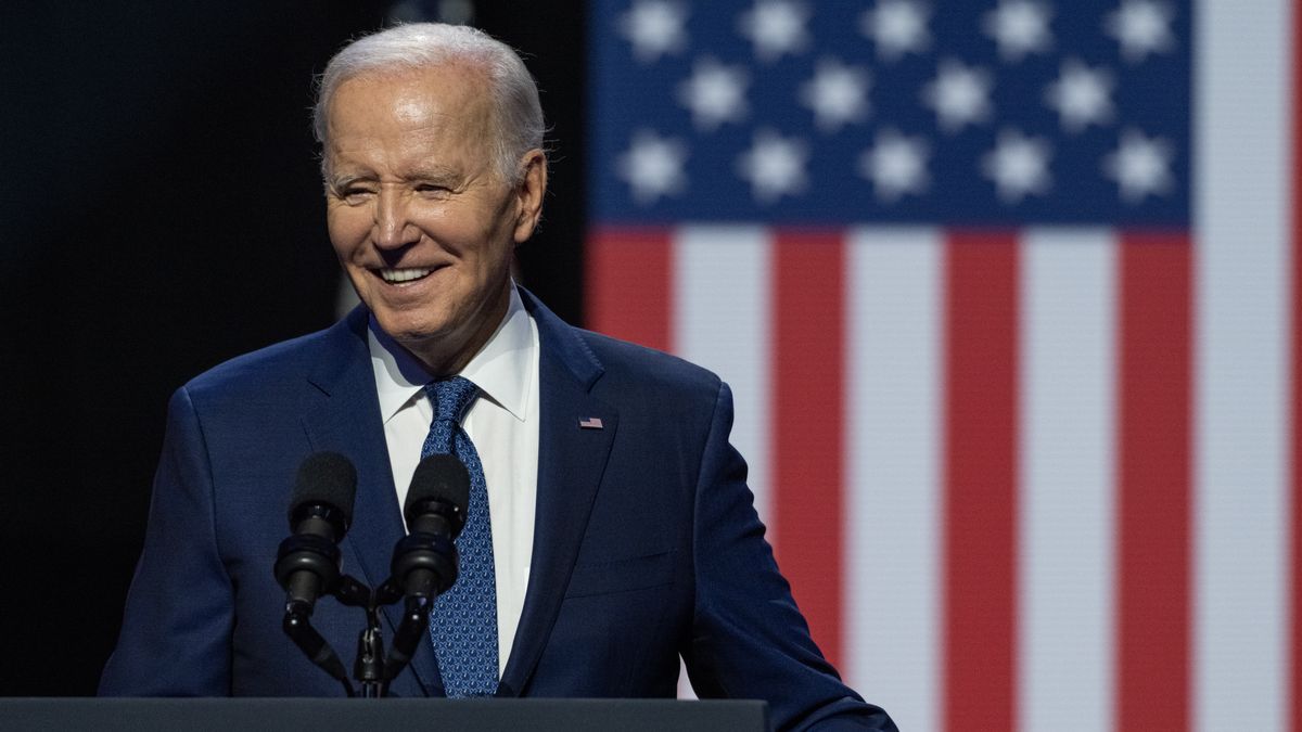 US President Joe Biden speaks during an event honoring the legacy of Senator John McCain at the Tempe Center For The Arts in Tempe, Arizona, US, on Thursday, Sept. 28, 2023. Biden warned Thursday that Donald Trump leads an "extremist movement" that would undermine the nation's institutions, as he touts efforts to protect democracy as a centerpiece of his reelection campaign. Photographer: Caitlin O'Hara/Bloomberg via Getty Images
