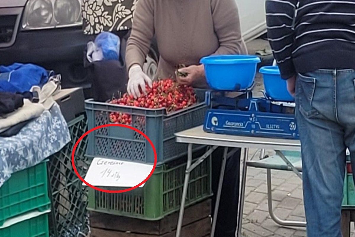 Czereśnie za 14 zł za kg w Warszawie.
