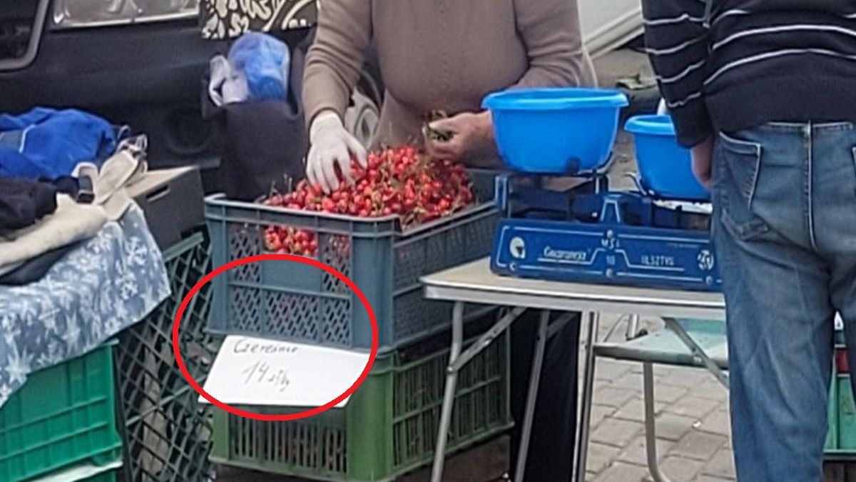 Czereśnie za 14 zł za kg w Warszawie.