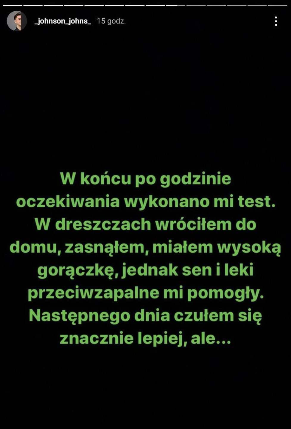 Jan Kietliński opowiedział swoją "koronahistorię" na Instagramie