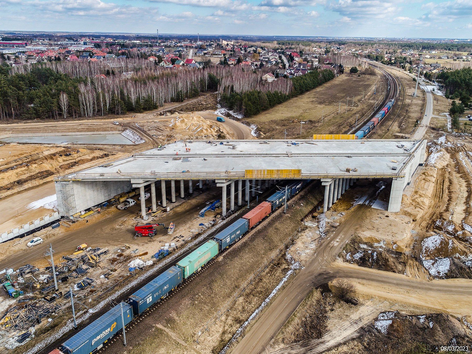 Budowa autostrady A2 odc. Gręzów - Siedlce (marzec 2023)