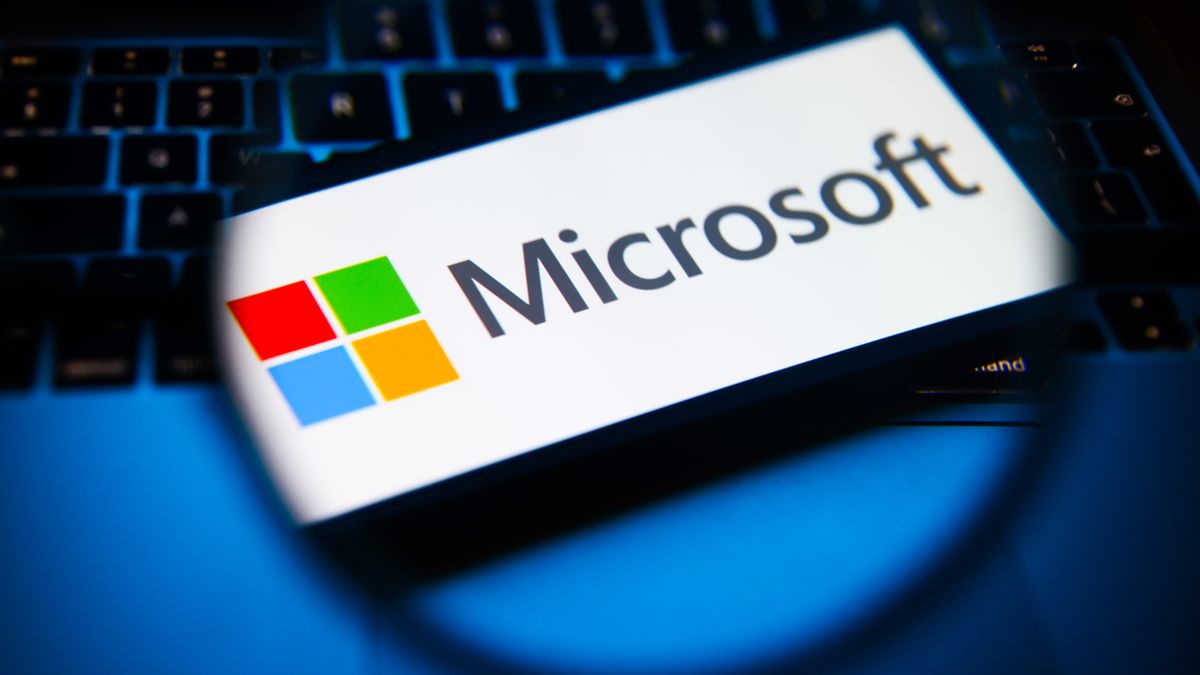 Microsoft logo is screened on a mobile phone for illustration photo. Krakow, Poland on April 9th, 2024 (Photo by Beata Zawrzel/NurPhoto via Getty Images)