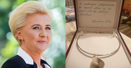 Agata Duda wspiera zbiórkę na leczenie chorego chłopca. Przekazała na aukcję naszyjnik