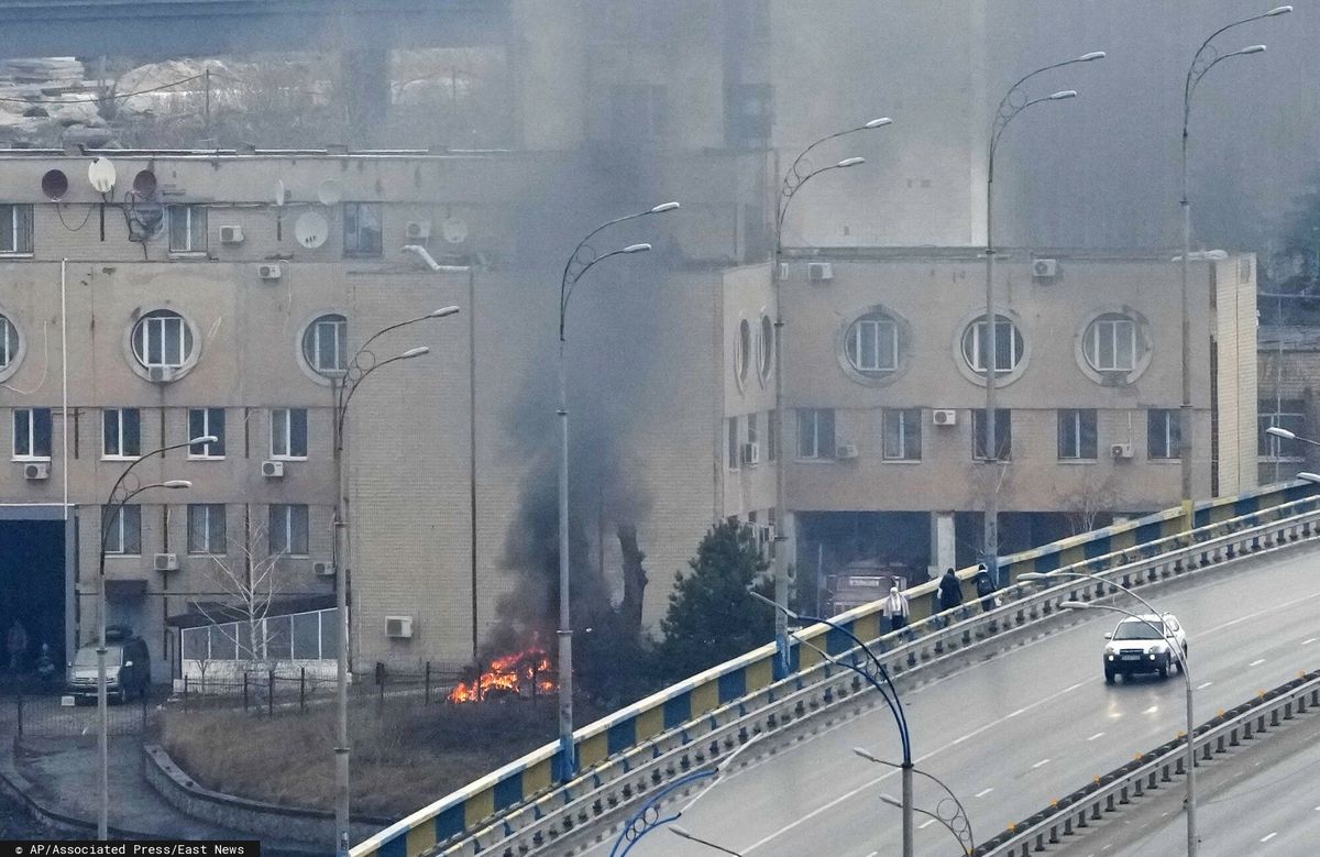 Rosja napadła zbrojnie na Ukrainę. Na zdjęciu: eksplozja w Kijowie 